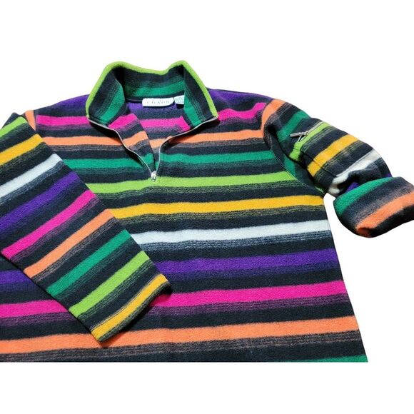Chaus Sweater Long Sleeve 1/4 Zip Multicolor Size Medium‎ Zippered Sleeve Pocket - Picture 8 of 15